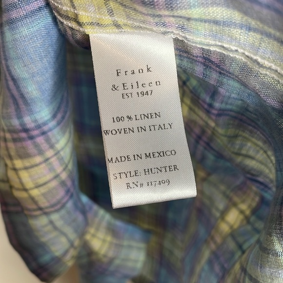 Frank & Eileen | Women’s Linen Plaid Button-Down Hunter Shirt Dress Size Small - Picture 7 of 8